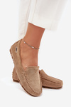 Women’s Perforated Moccasins Made Of Eco Suede Brown Amrutia