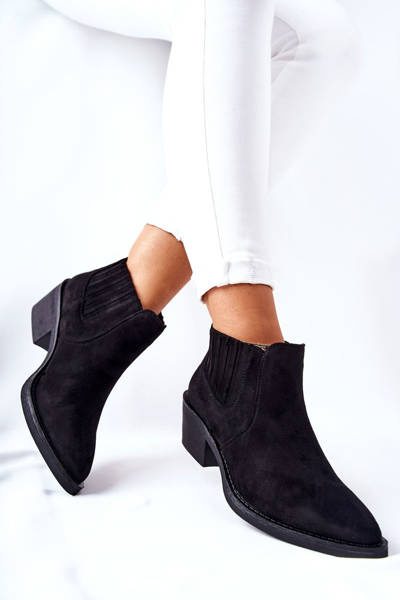 Suede Slip-on Boots Black Assanella