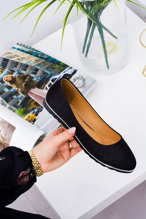 Women's Elegant Satin Black Comiko Ballerinas