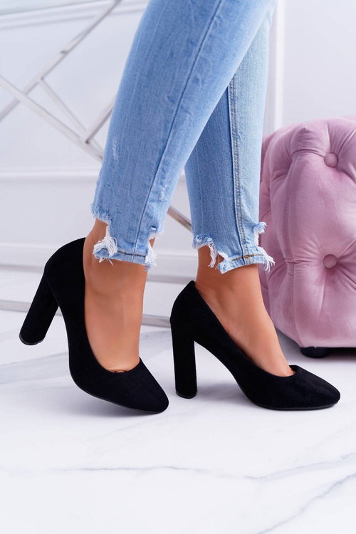 Women's Stiletto Leather Suede Black Verdi pumps