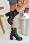 Heeled Boots Made of Natural Leather Black GOE OO2N4166-W2