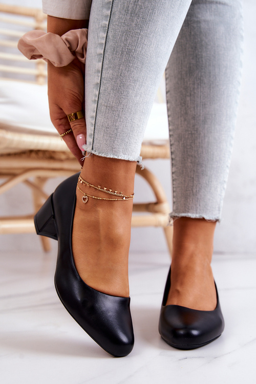 Leather Pumps On a Pillar Sergio Leone PB291 Black