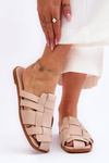 Women's Striped Slippers Light beige Reyna 