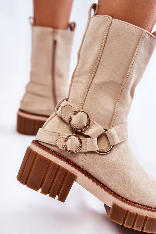 Women's Suede Warm Boots Workers Beige Brinnon