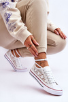 Women's lace Textile Sneakers White Fergo