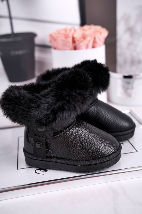Children's snow boots warm with fur black Marella