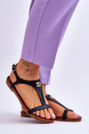 Flat Sandals With Decoration S.Barski KV-5541-45 Black