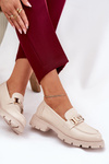 Women's Moccasins Made Of Eco Leather Beige Lomnela