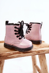 Kids Warmed Boots with Zipper Lacquered Pink Goopy
