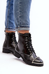 Women's Boots Lu Boo Black Work Boots with Steel Frame Jacksy