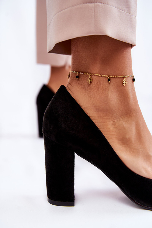 Classic Suede Pumps On A Heel Black Kendra