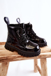 Lacquered Warm Boots Black Heidi