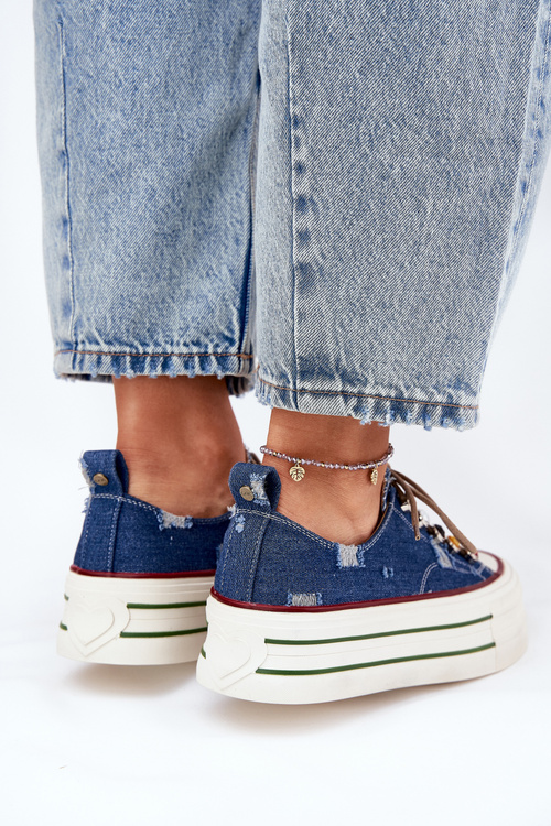 Womens Platform Sneakers GOE RR2N4103 Navy