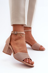 Women's Beige Sandals with Stiletto Heel Desvia