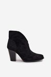 Women's block heel ankle boots made of eco suede black Elvirae