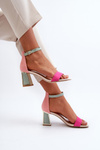 Suede Sandals with Stiletto Heel Fuchsia Pholia