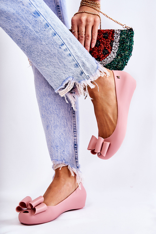 Women's Rubber Ballerinas With A Bow Pink Florret