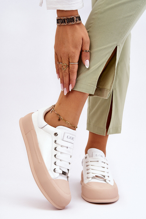 Women's Lacquered Platform Sneakers GOE LL2N4020 White