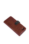 Women's Leather Zip Wallet Brown and Black Florience