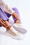 Women's Sneakers On The Platform Beige Comes