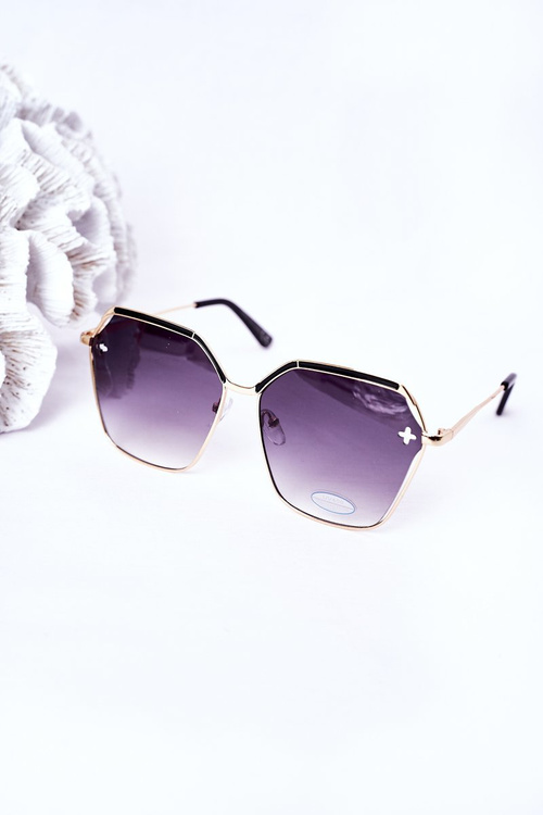 Gold Geometric Sunglasses Black Ombre