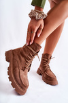 Women's Suede Boots Tied Brown Vanita