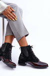 Botki Damskie Skóra Płaski Obcas Maciejka 06200-08 Czarne