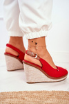 Sandals On A Braided Wedge Red Tommy