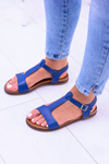 Navy Blue Women's Flat Sandals Sunnyside