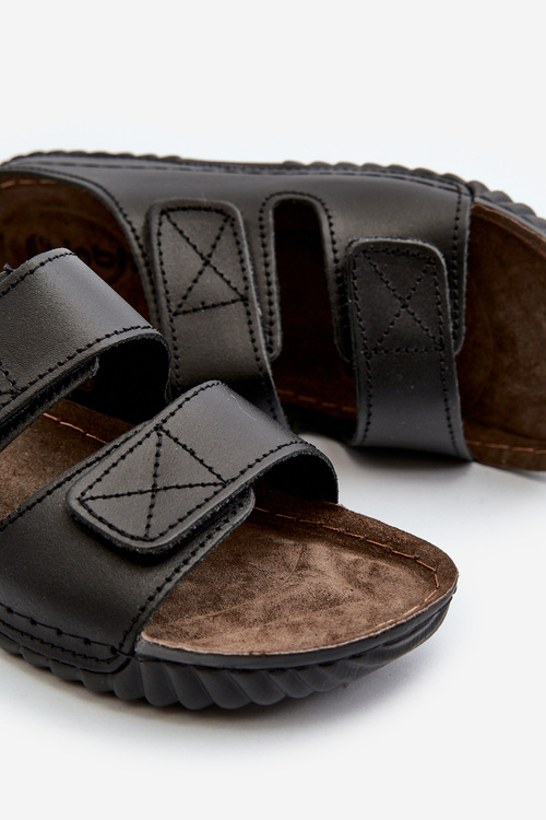 Comfortable Men's Flip Flops with Velcro Straps Inblu FM00001U Black