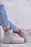 Botki Trapery Damskie Ocieplane Szare Lee Cooper LCJ-22-01-1373