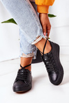 Women's Leather Sneakers Black Mega