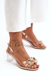 Heeled Decorated Sandals Gold  SBarski MR1037-16 