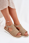 Women's Sandals With Braiding Beige-Gold Jelana