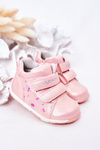 Children's Leather Shoes With Velcro Navy Pink Milo