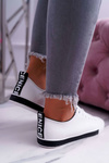 Women's Sneakers White Black Strap Nigrid