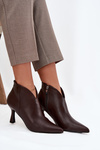 Patent Low Ladies Boots on Heel Chocolate Jolivra