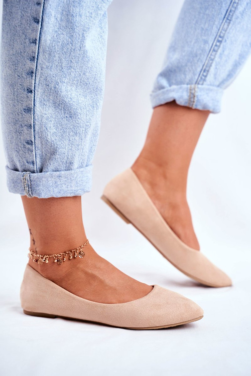 Women's Ballerinas Suede Beige Bueno