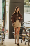 Women's Suede Knee High Boots Lewski 3615 Cappuccino