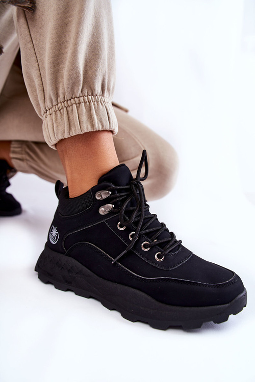 Women's Warm Trekking Shoes Trappers Black Otto