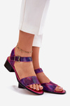 Sandały Damskie Skóra Naturalna Obcas Fuksja Maciejka N6802-15