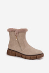 Women's Snow Boots on Platform with Fur Beige Briselle