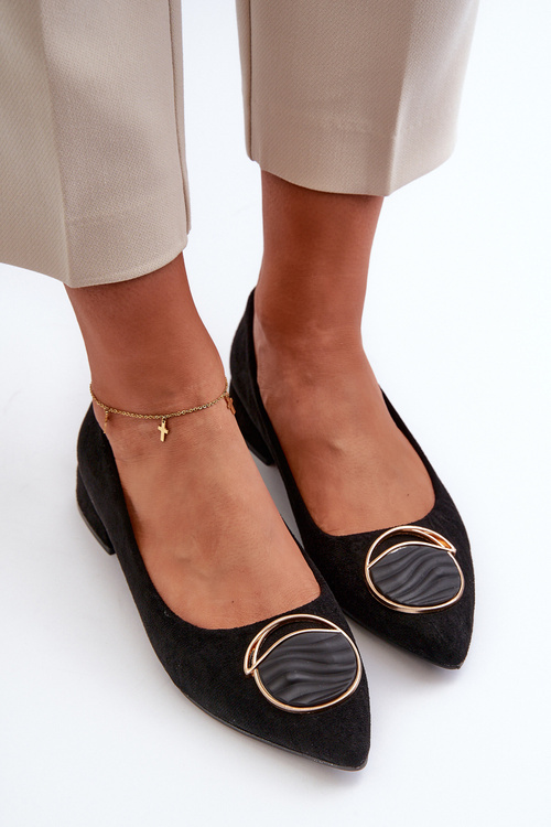 Low-Heeled Court Shoes Made of Eco Suede S.Barski KV27-037 Black