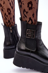 Women's Leather Boots On Massive Platform Black Savira