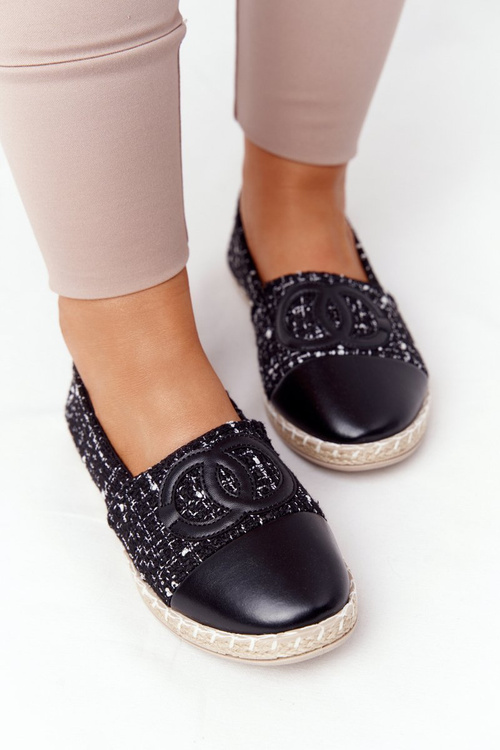 Eleganckie Damskie Espadryle Czarne Be My Love