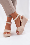 Wedge Heeled Women's Sandals Beige Efrina