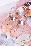 Lu Boo | Mirror Sandals Gold Pink Flip Flops II-GAT Nora