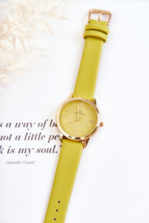 Zegarek Damski Skórzany Pasek Zielony Giorgio&Dario