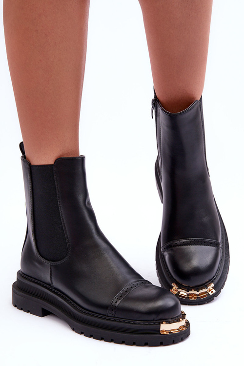 Women's Leather Ankle Boots Black Nialee