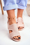 Women’s Sandals On Post Openwork Beige Valery